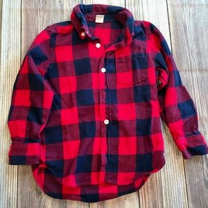 Baby Gap Navy and Red Plaid Flannel Button Down Shirt